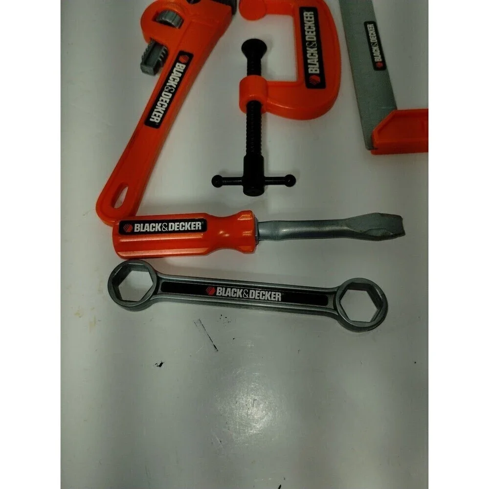 Kids Black and Decker Plastic Play tools Orange and Black 5 pcs Set‎